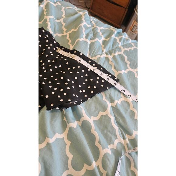 Bobeau Size Small Semi Sheer Polka Dot Short Sleeve Tie Front Shirt - Picture 10 of 11